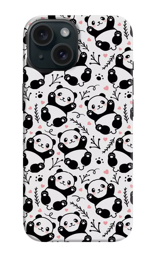 Cute Panda iPhone 15 Plus Hard Case Back Cover by Casekaro
