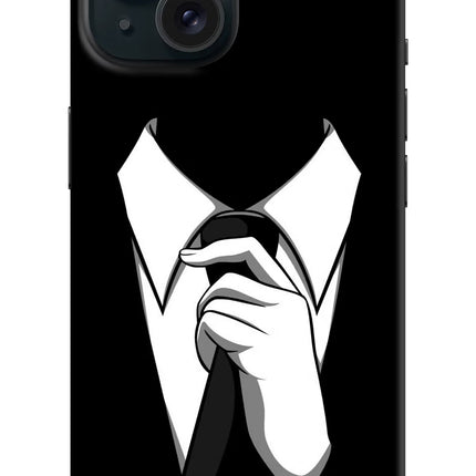 Black Tie iPhone 15 Plus Hard Case Back Cover by Casekaro
