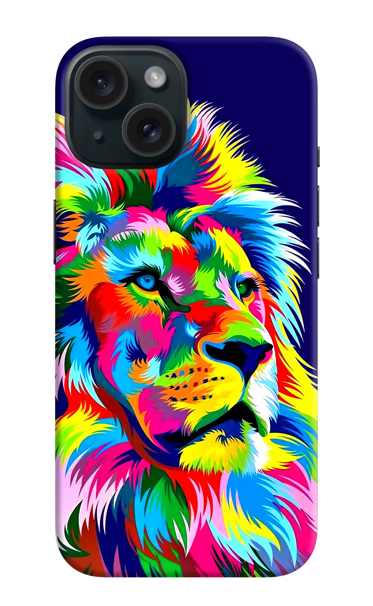 Vector Art Lion iPhone 15 Plus Hard Case Back Cover by Casekaro