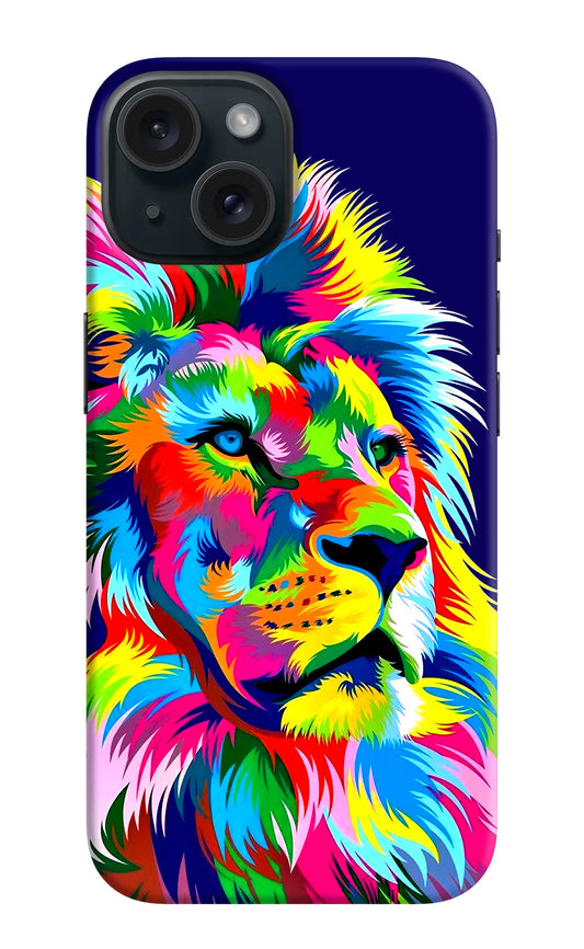 Vector Art Lion iPhone 15 Plus Hard Case Back Cover by Casekaro