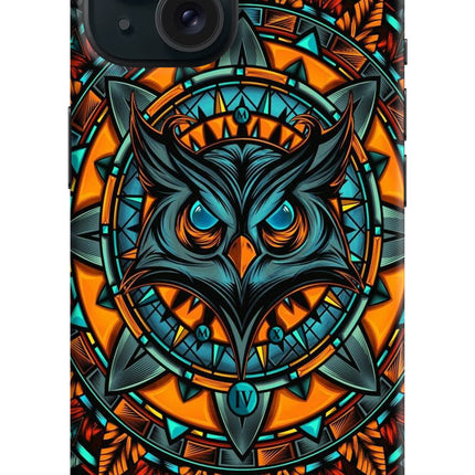 Angry Owl Art iPhone 15 Plus Hard Case Back Cover by Casekaro