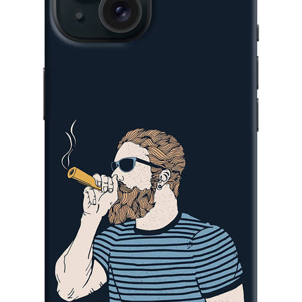 Smoking iPhone 15 Plus Hard Case Back Cover by Casekaro