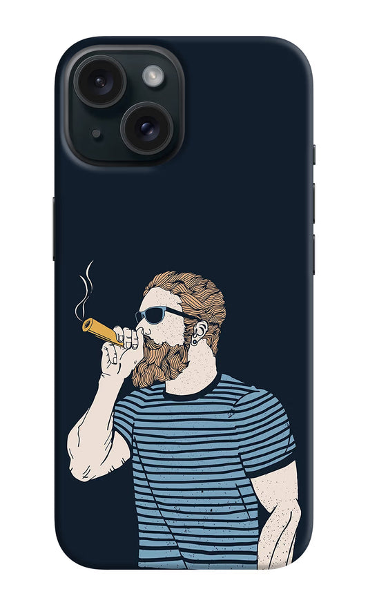 Smoking iPhone 15 Plus Hard Case Back Cover by Casekaro