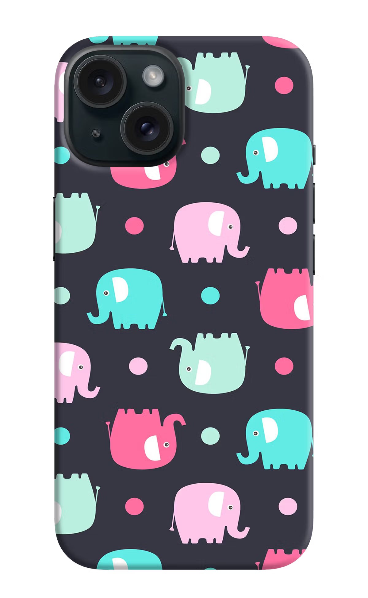 Elephants iPhone 15 Plus Hard Case Back Cover by Casekaro