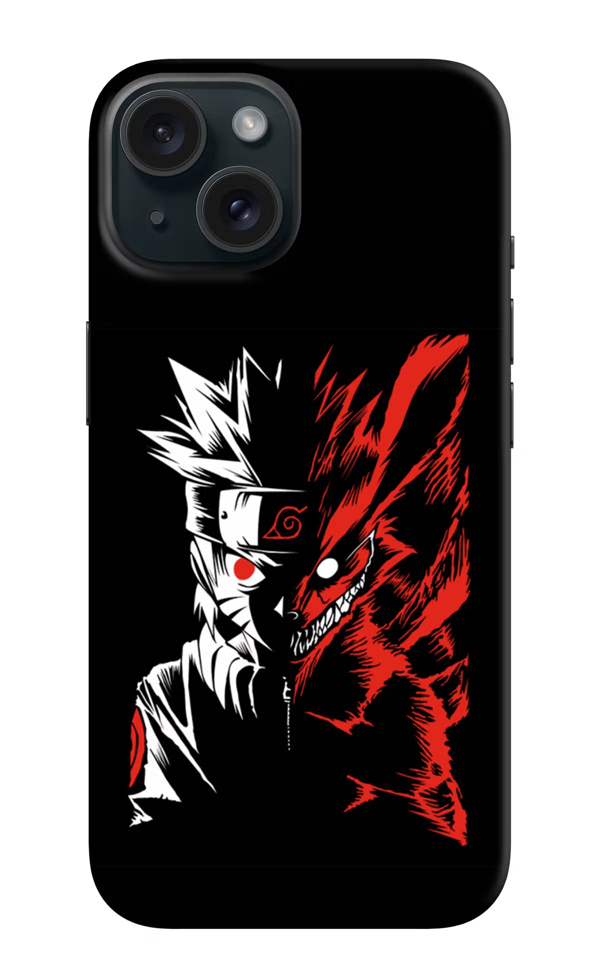 Naruto Two Face iPhone 15 Plus Hard Case Back Cover by Casekaro