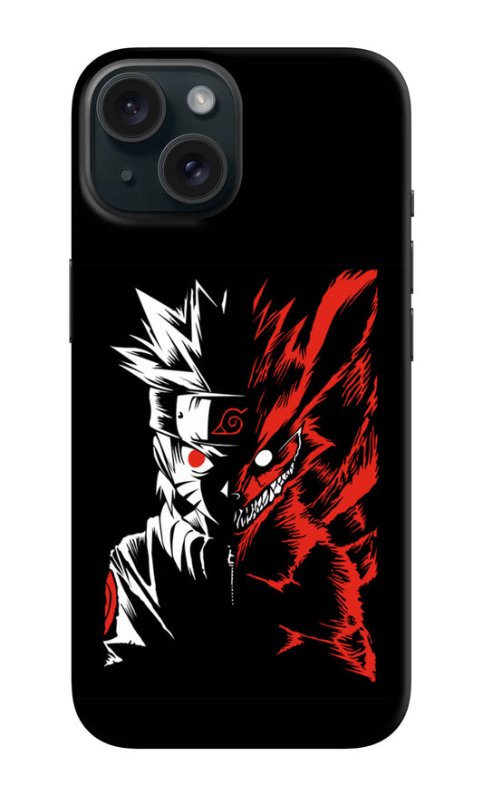 Naruto Two Face iPhone 15 Plus Hard Case Back Cover by Casekaro