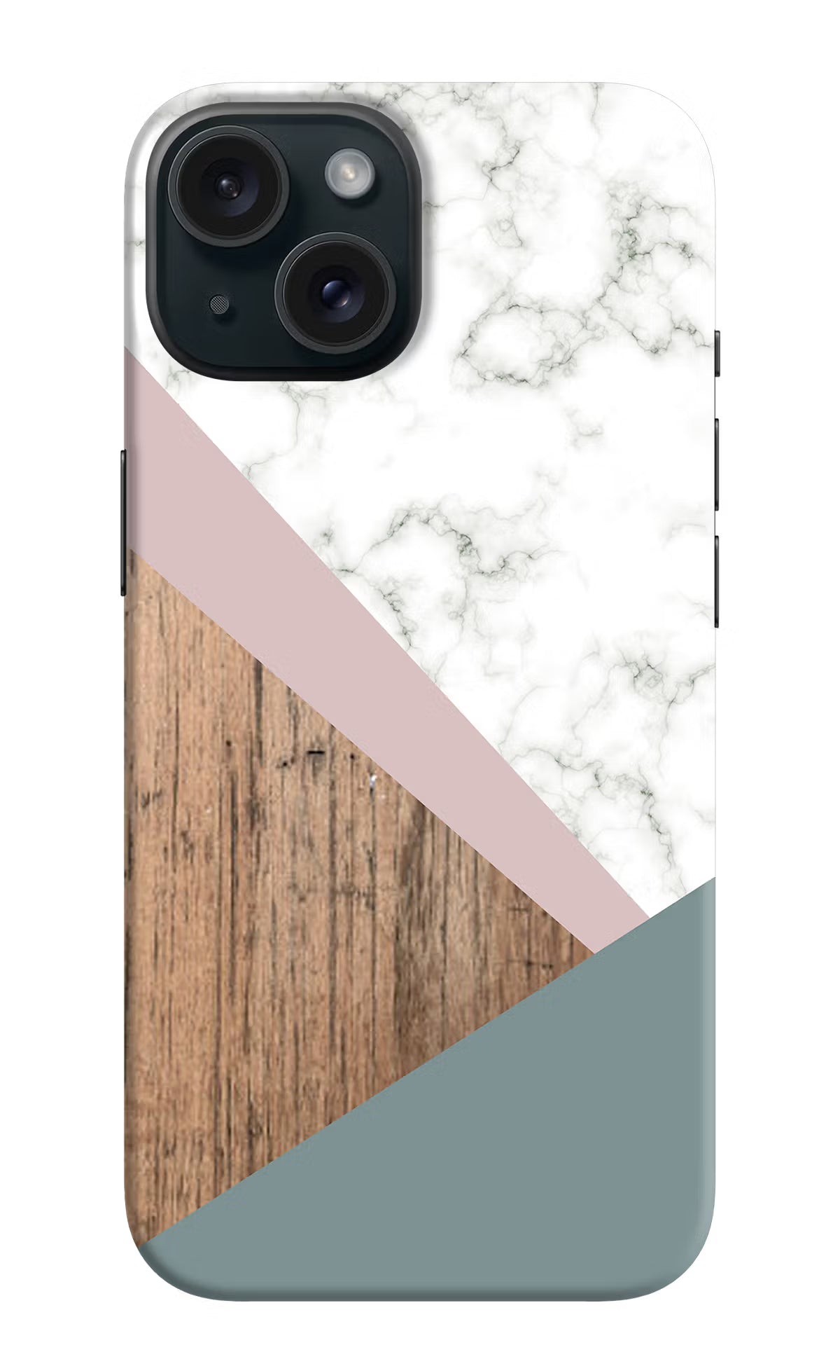 Marble wood Abstract iPhone 15 Plus Hard Case Back Cover by Casekaro