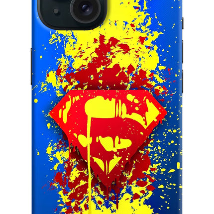 Superman logo iPhone 15 Plus Hard Case Back Cover by Casekaro