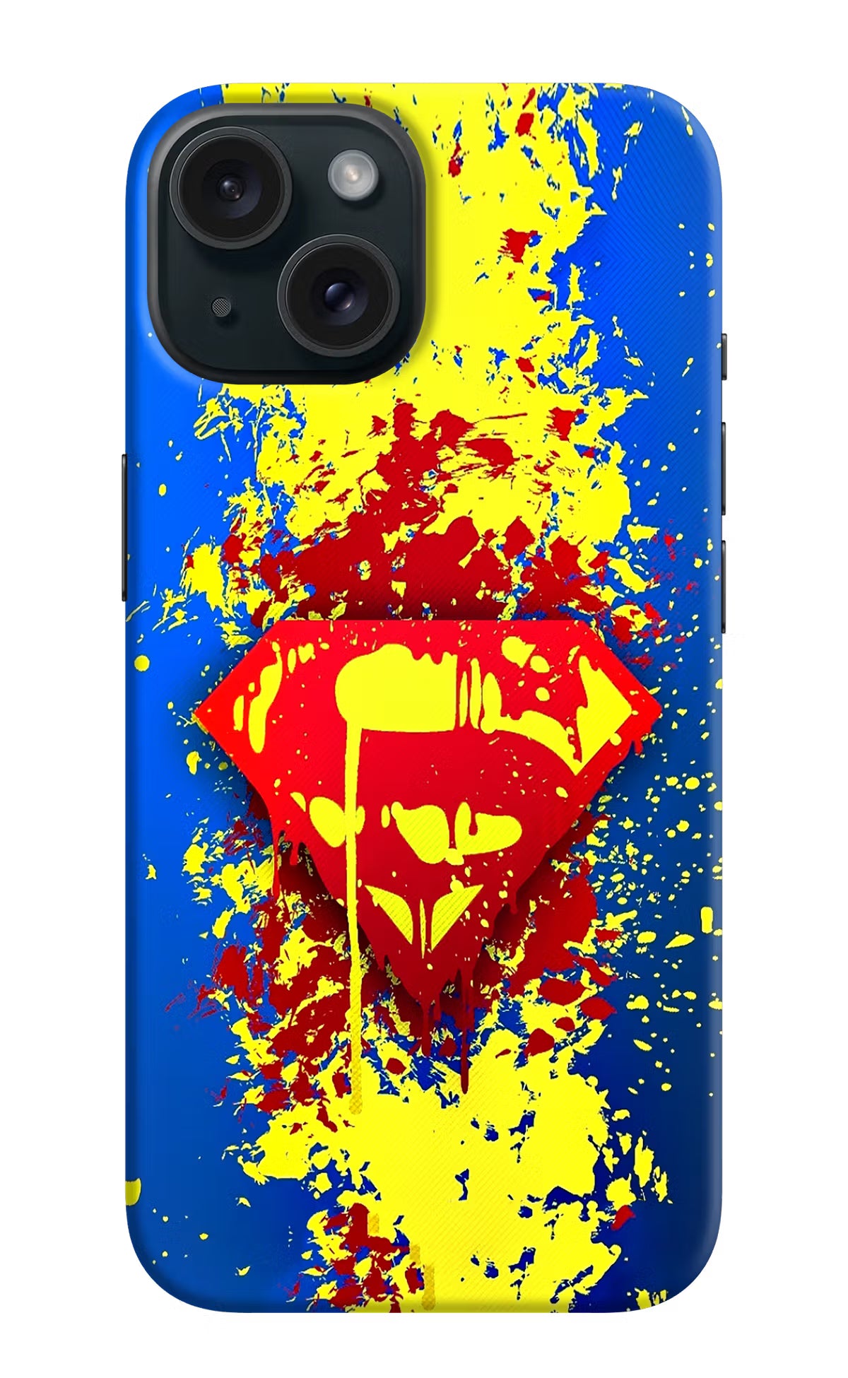 Superman logo iPhone 15 Plus Hard Case Back Cover by Casekaro