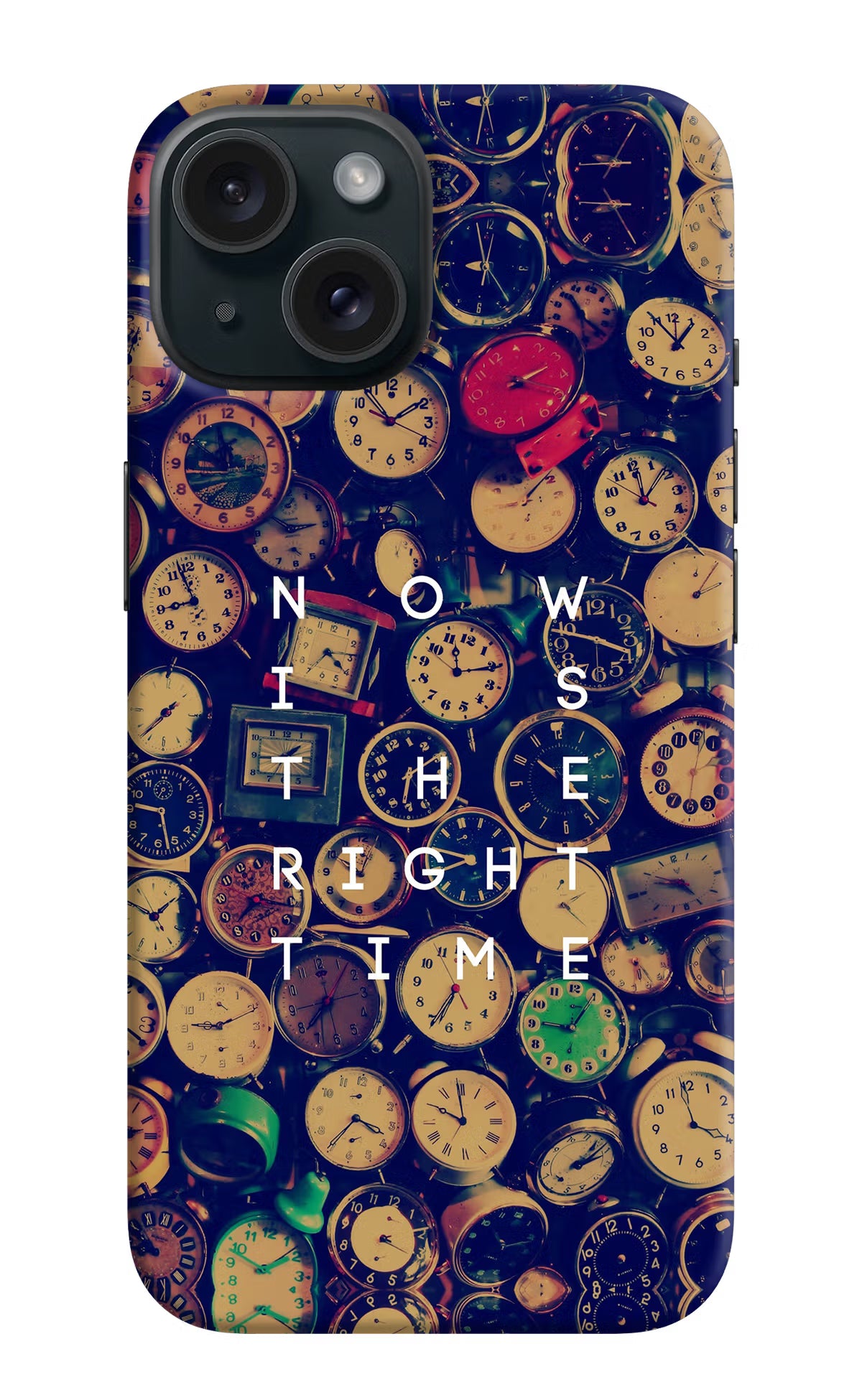 Now is the Right Time Quote iPhone 15 Plus Hard Case Back Cover by Casekaro