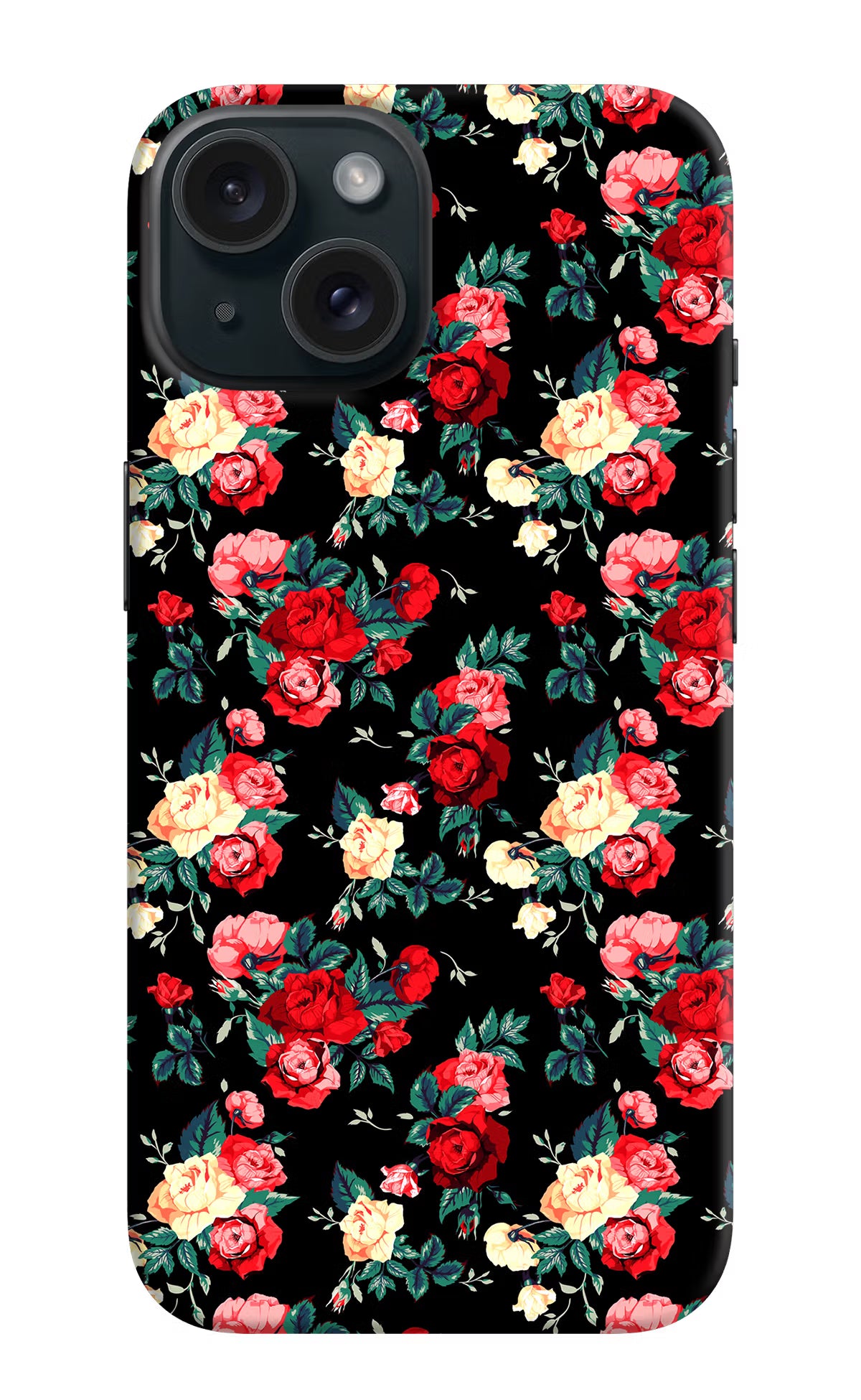 Rose Pattern iPhone 15 Plus Hard Case Back Cover by Casekaro