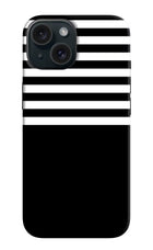 Black and White Print iPhone 15 Plus Hard Case Back Cover by Casekaro
