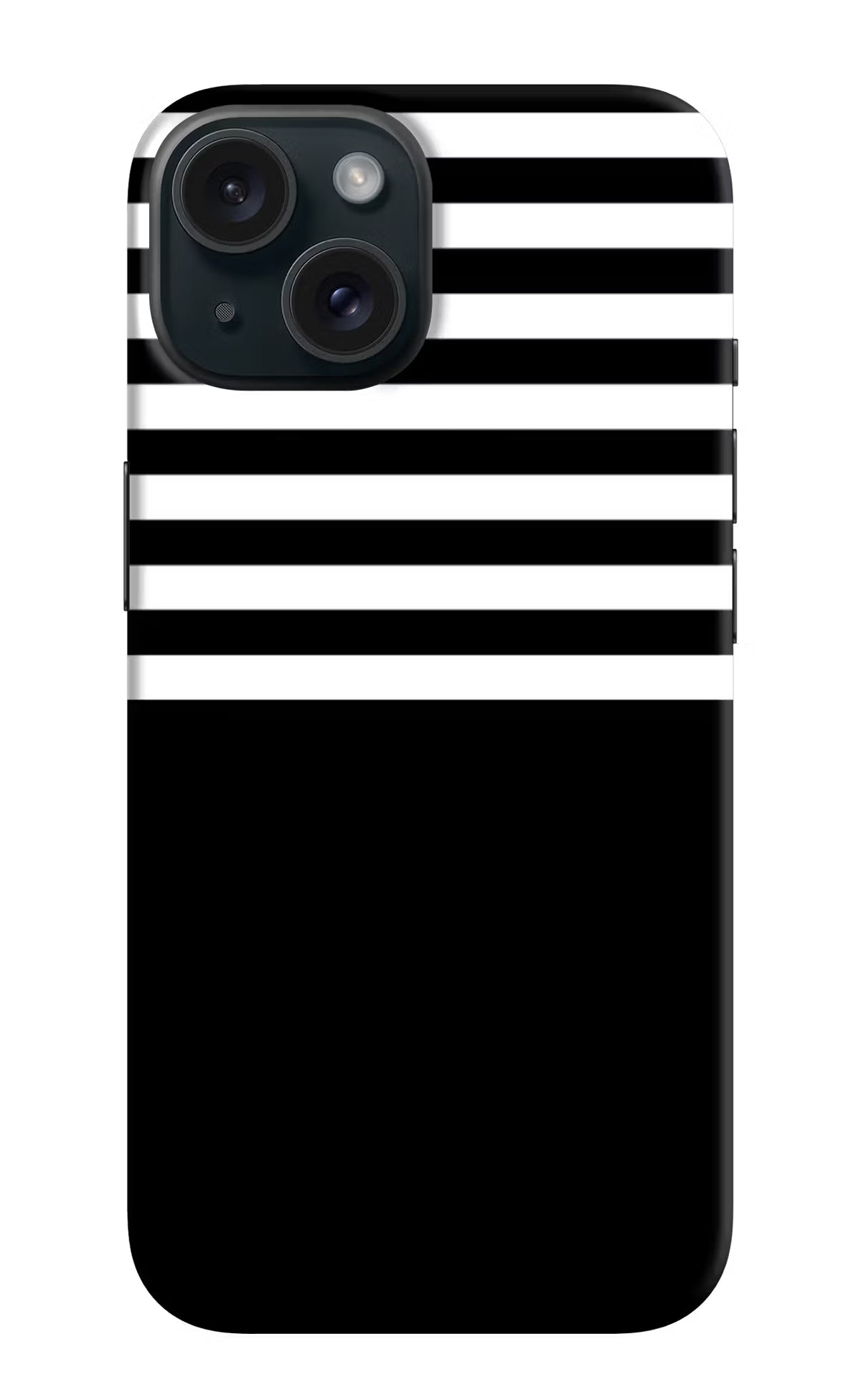 Black and White Print iPhone 15 Plus Hard Case Back Cover by Casekaro