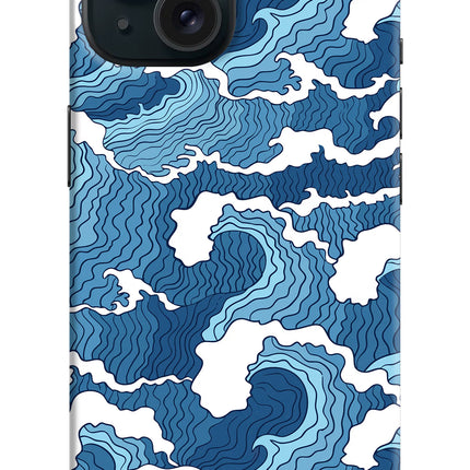 Blue Waves iPhone 15 Plus Hard Case Back Cover by Casekaro