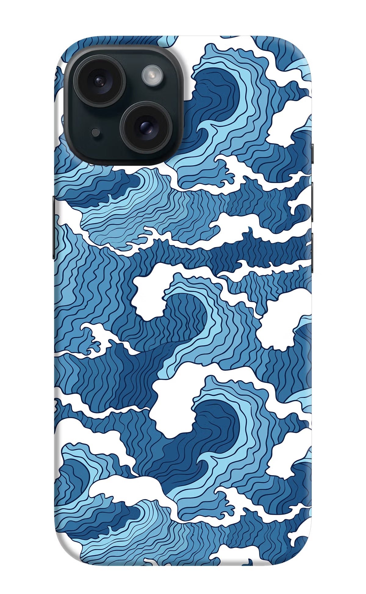 Blue Waves iPhone 15 Plus Hard Case Back Cover by Casekaro
