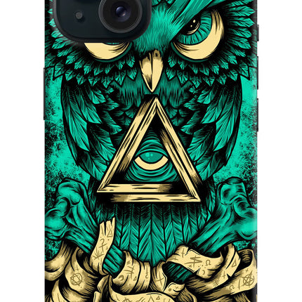 Green Owl iPhone 15 Plus Hard Case Back Cover by Casekaro