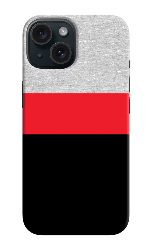 Tri Color Pattern iPhone 15 Plus Hard Case Back Cover by Casekaro
