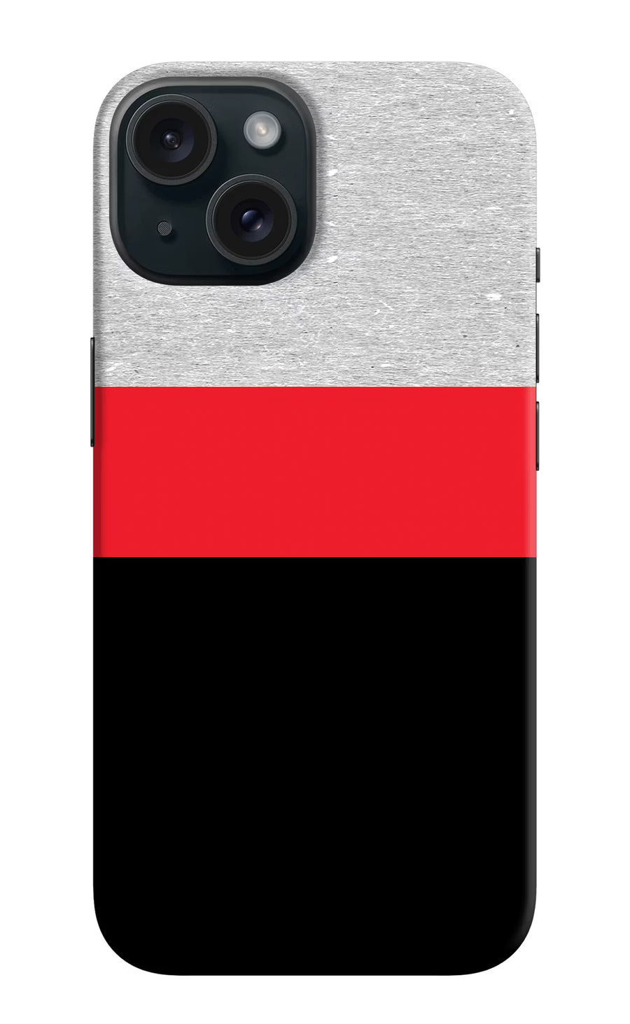 Tri Color Pattern iPhone 15 Plus Back Cover, Hard case
