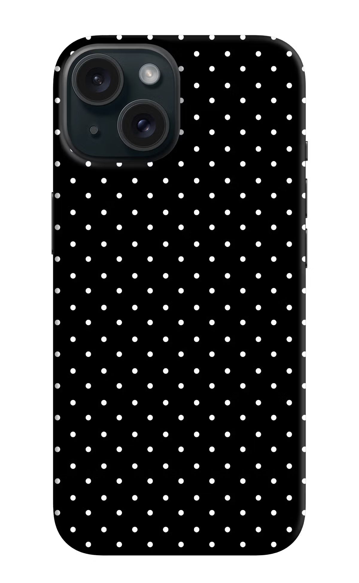 White Dots iPhone 15 Plus Hard Case Back Cover by Casekaro