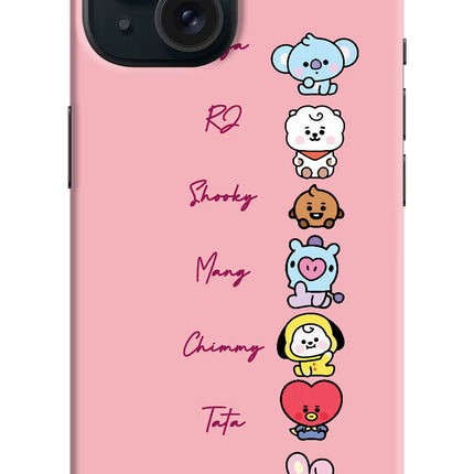 BTS names iPhone 15 Plus Hard Case Back Cover by Casekaro