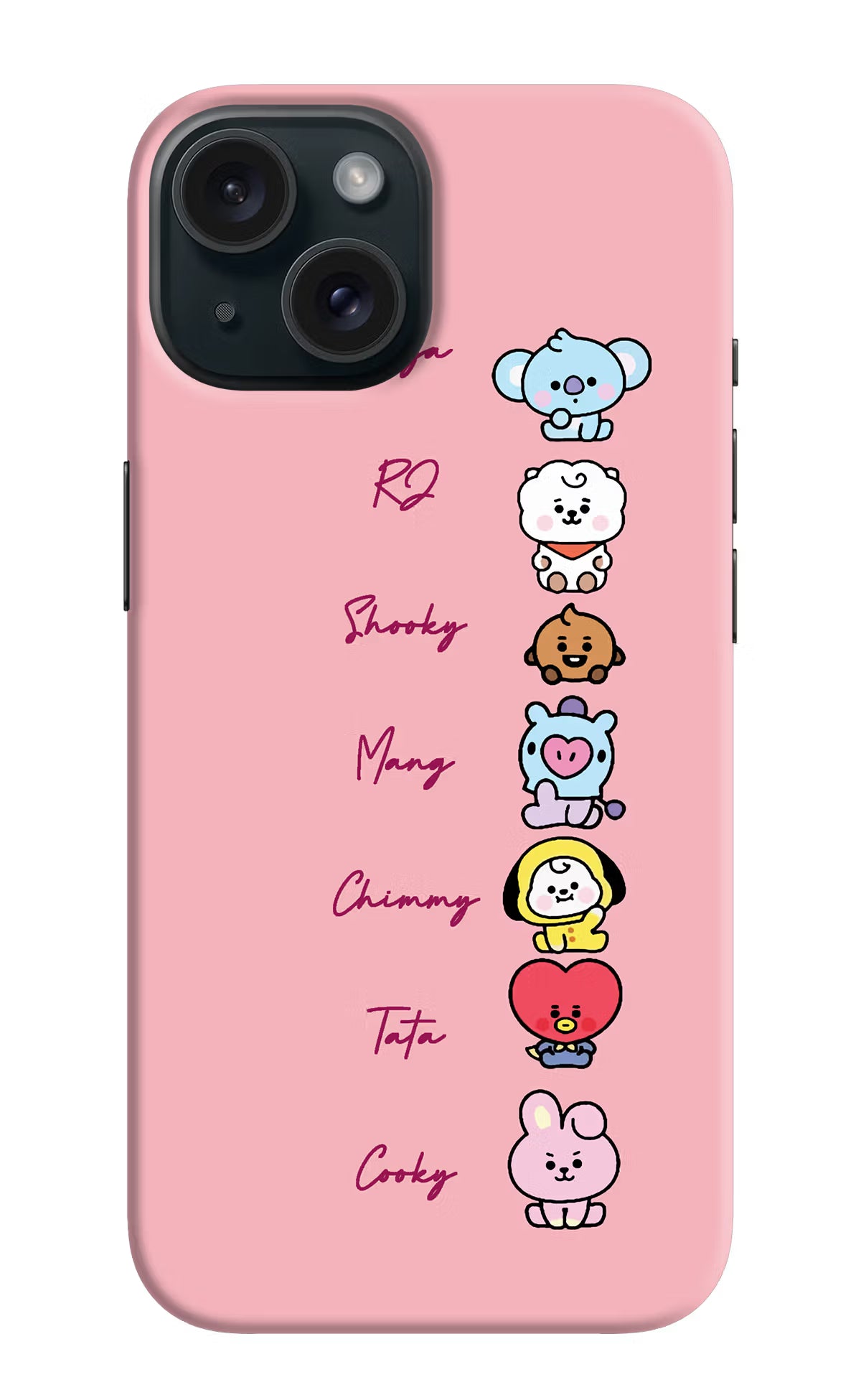 BTS names iPhone 15 Plus Hard Case Back Cover by Casekaro