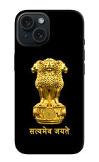 Satyamev Jayate Golden iPhone 15 Plus Hard Case Back Cover by Casekaro