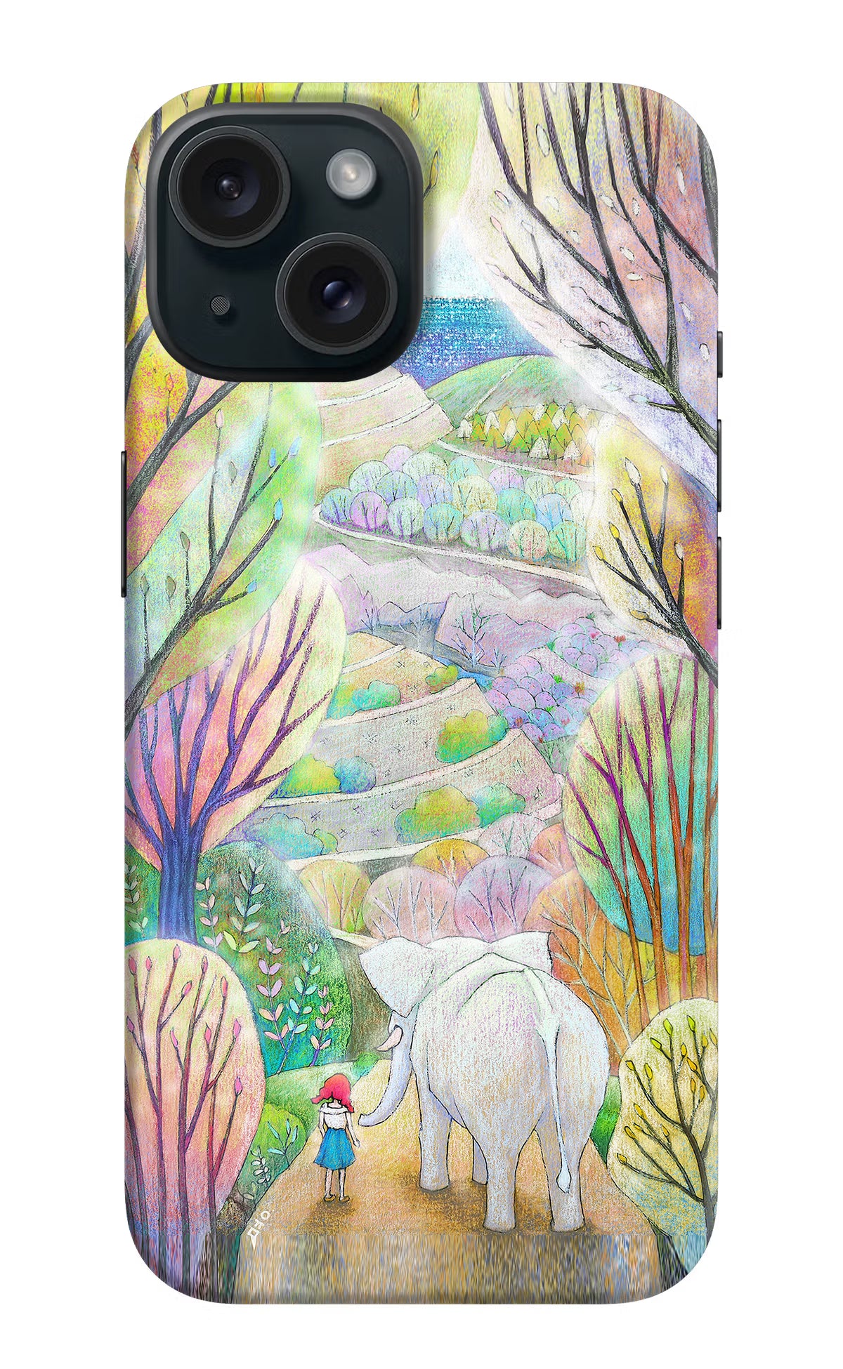 Nature Painting iPhone 15 Plus Hard Case Back Cover by Casekaro