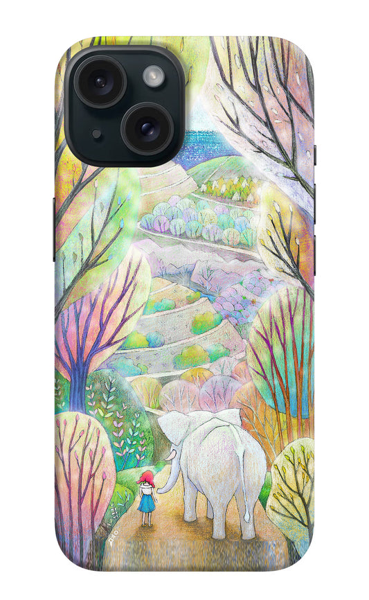 Nature Painting iPhone 15 Plus Hard Case Back Cover by Casekaro