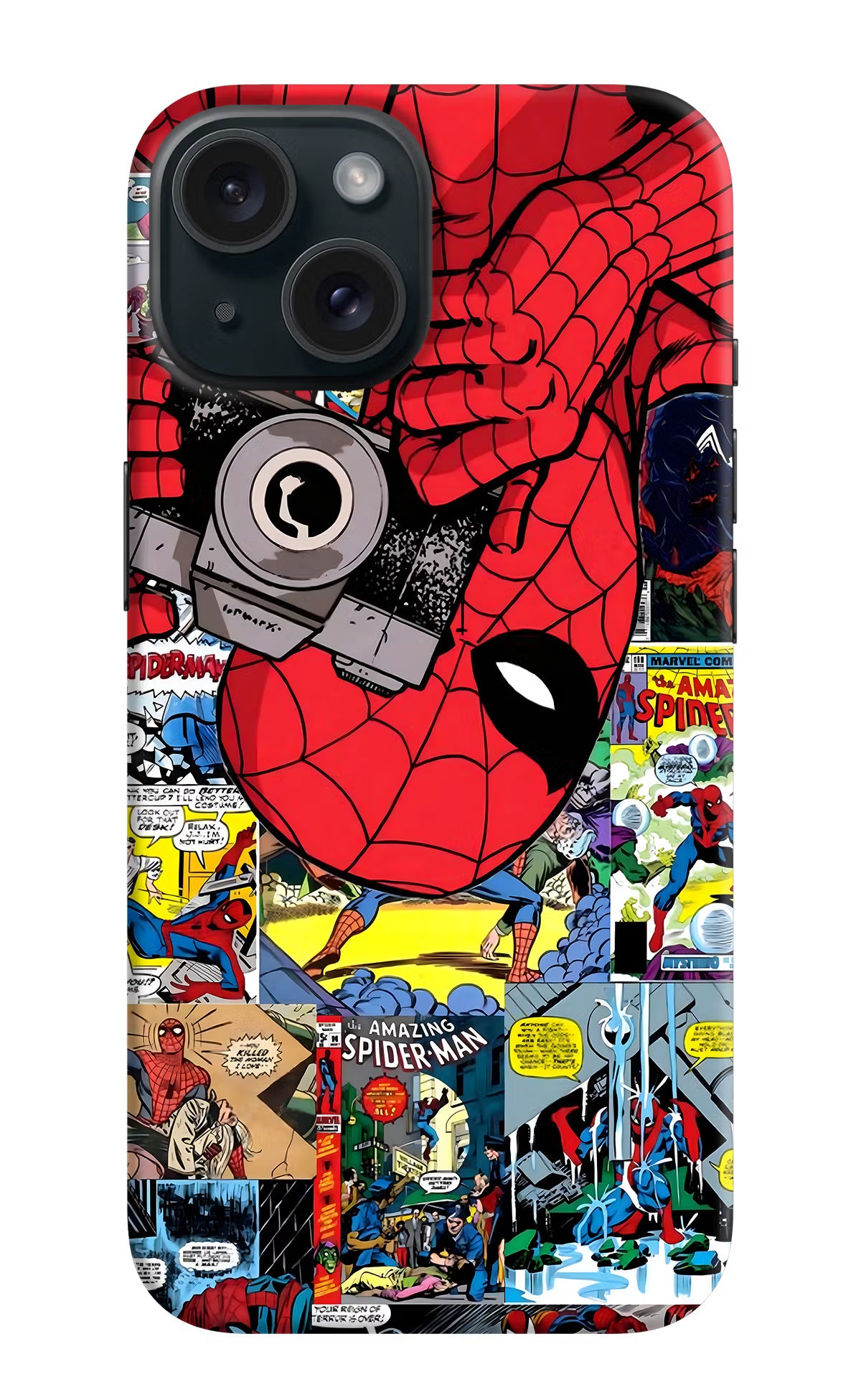Spider Man iPhone 15 Plus Hard Case Back Cover by Casekaro