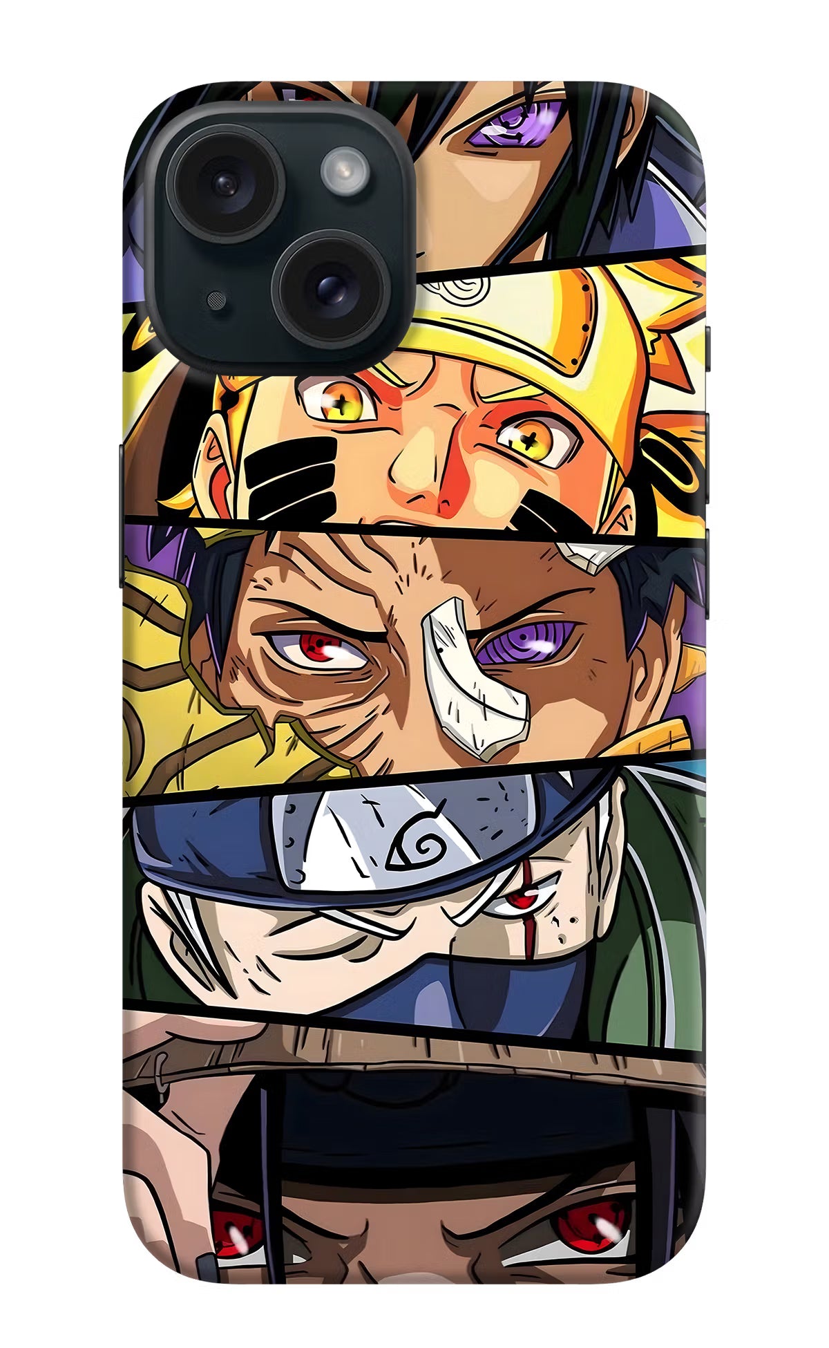Naruto Character iPhone 15 Plus Hard Case Back Cover by Casekaro