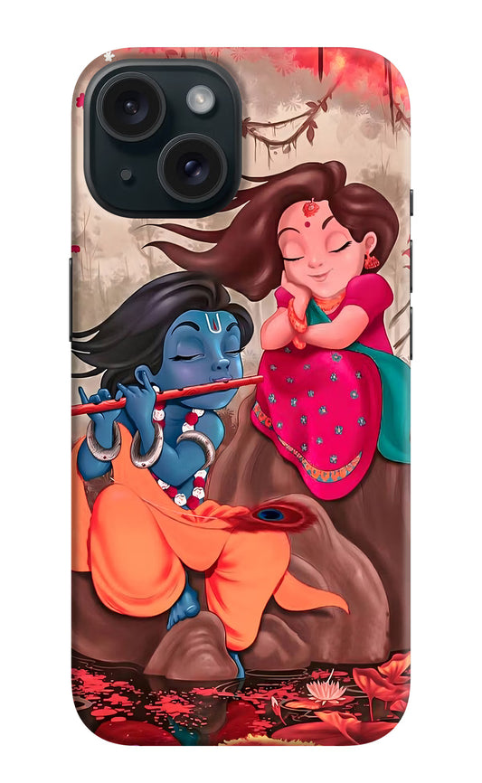 Radhe Krishna iPhone 15 Plus Hard Case Back Cover by Casekaro