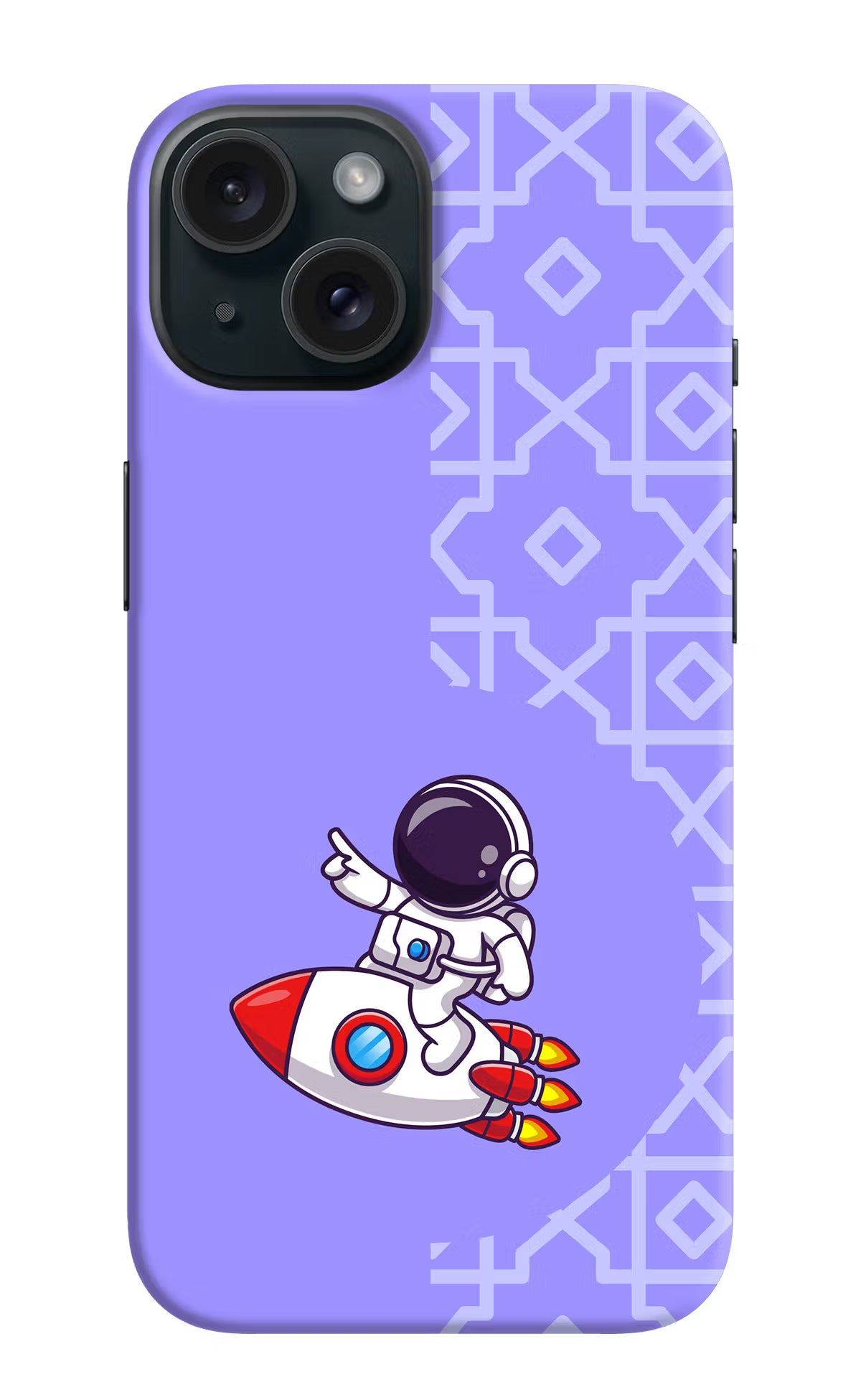 Cute Astronaut iPhone 15 Plus Hard Case Back Cover by Casekaro