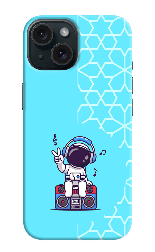 Cute Astronaut Chilling iPhone 15 Plus Hard Case Back Cover by Casekaro