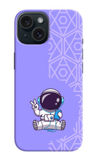 Cute Astronaut Chilling iPhone 15 Plus Hard Case Back Cover by Casekaro
