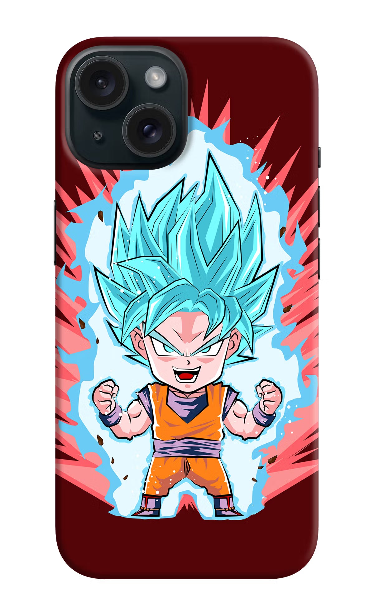 Goku Little iPhone 15 Plus Hard Case Back Cover by Casekaro