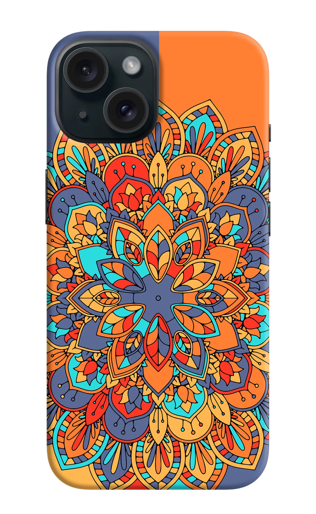 Color Mandala iPhone 15 Plus Hard Case Back Cover by Casekaro