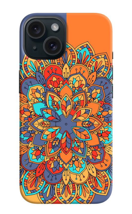 Color Mandala iPhone 15 Plus Hard Case Back Cover by Casekaro