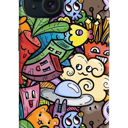 Veggie Doodle iPhone 15 Plus Hard Case Back Cover by Casekaro
