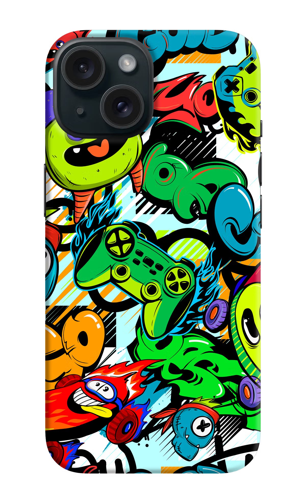 Game Doodle iPhone 15 Plus Hard Case Back Cover by Casekaro