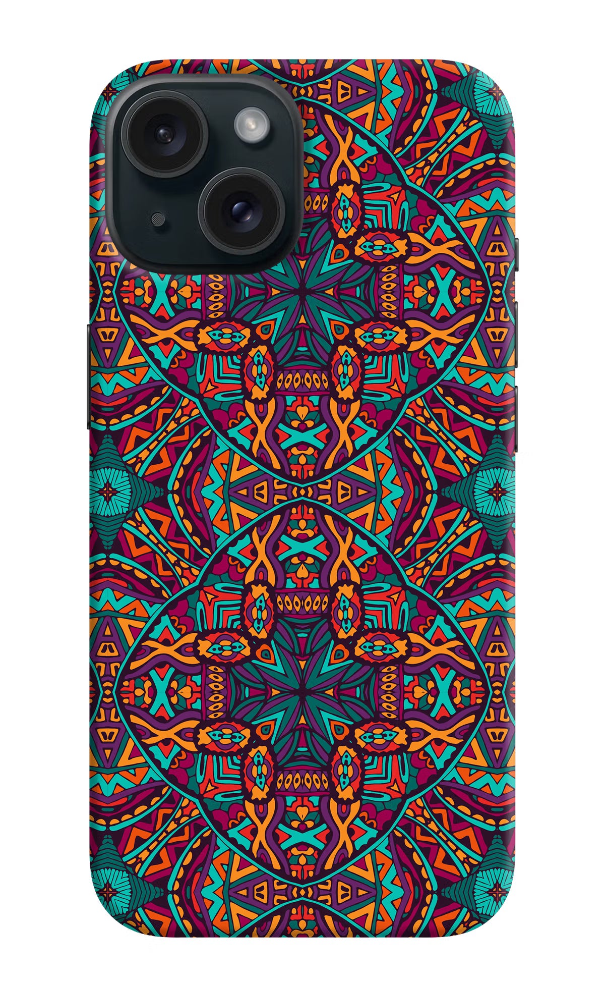 Colour Mandala iPhone 15 Plus Hard Case Back Cover by Casekaro