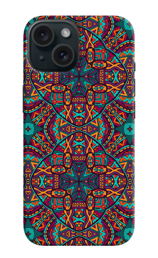 Colour Mandala iPhone 15 Plus Hard Case Back Cover by Casekaro