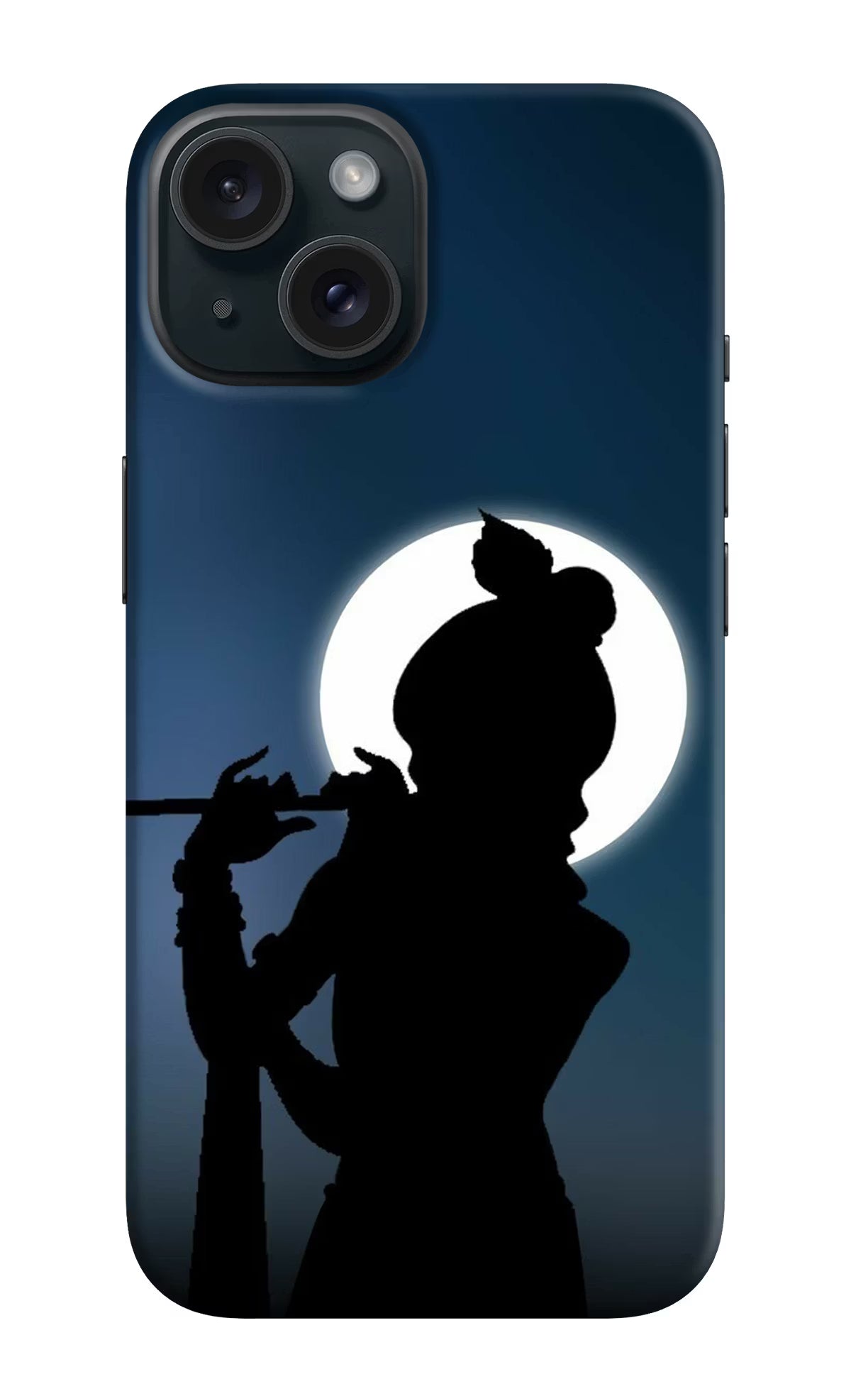Shri Krishna Silhouette iPhone 15 Plus Hard Case Back Cover by Casekaro