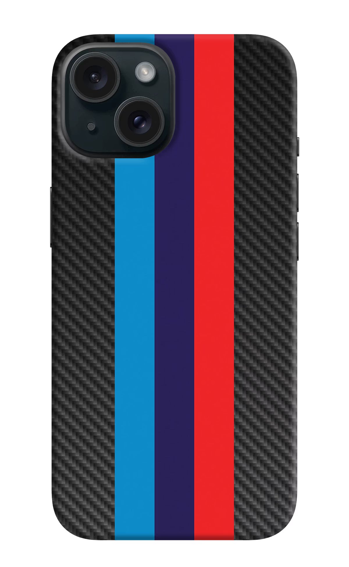 BMW Stripes Pattern iPhone 15 Plus Hard Case Back Cover by Casekaro