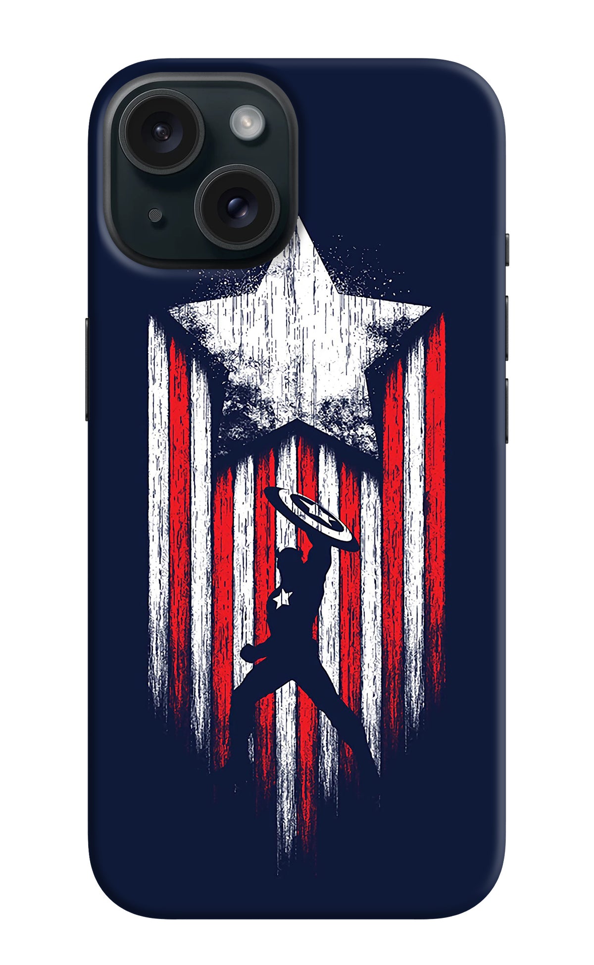 Captain America Marvel Art iPhone 15 Plus Back Cover