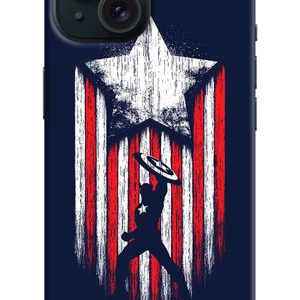 Captain America Marvel Art iPhone 15 Plus Hard Case Back Cover by Casekaro
