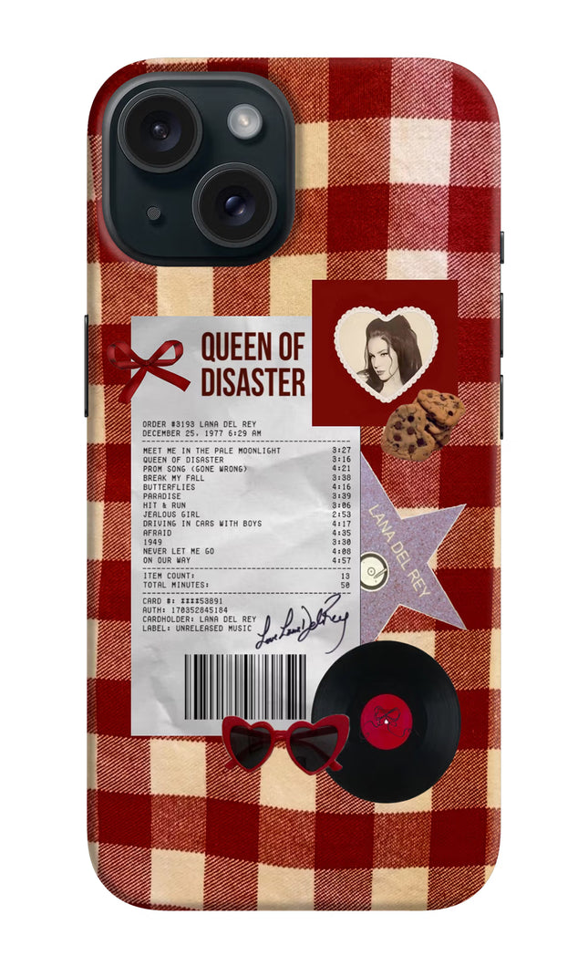 Queen of Disaster iPhone 15 Plus Hard Case Back Cover by Casekaro