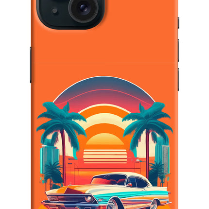 Palm Drive 80s iPhone 15 Plus Hard Case Back Cover by Casekaro