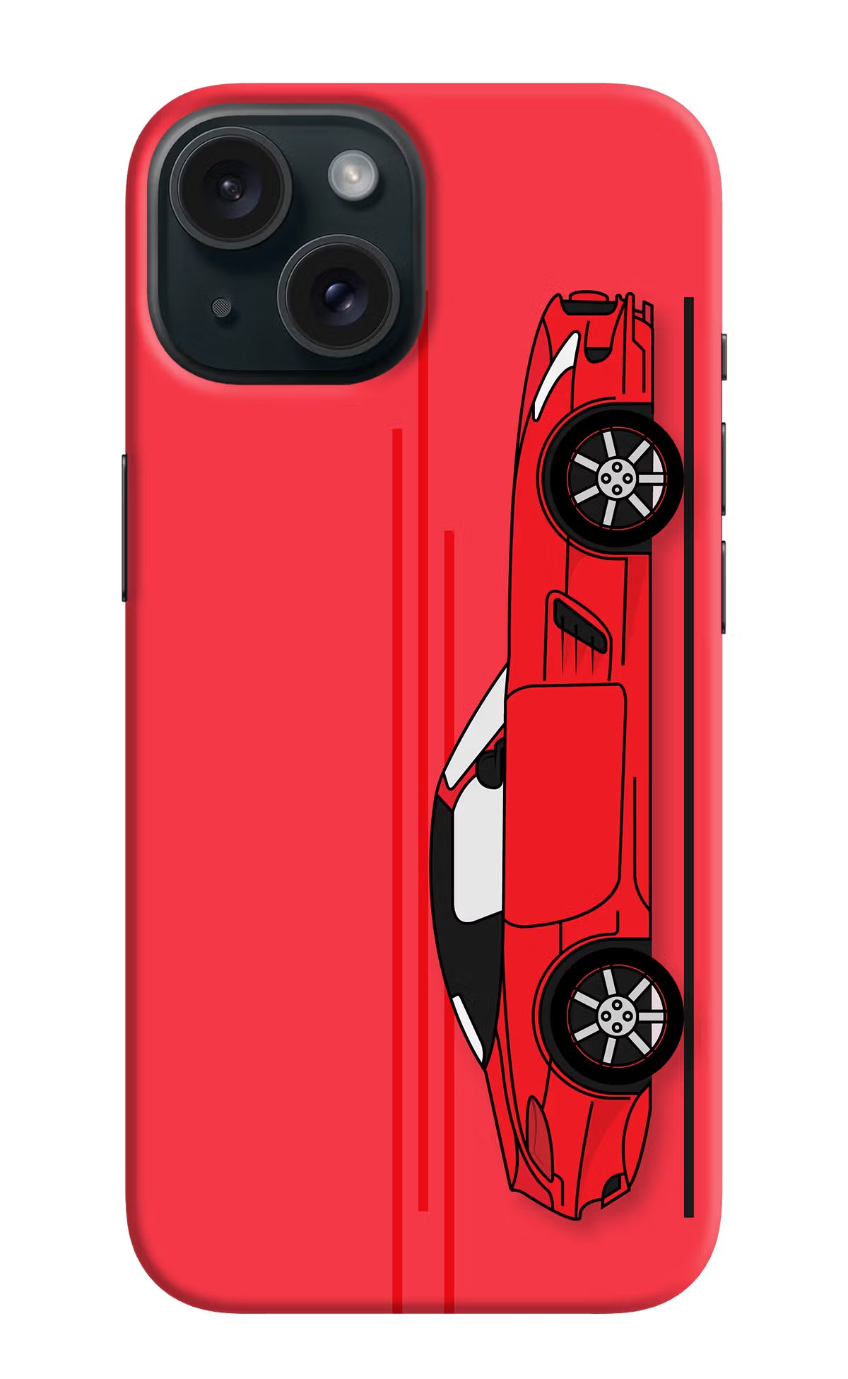 Red Velocity iPhone 15 Plus Hard Case Back Cover by Casekaro