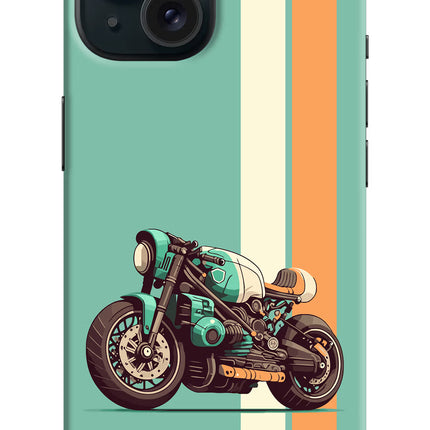 Striped Moto Drift iPhone 15 Plus Hard Case Back Cover by Casekaro