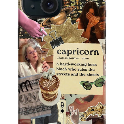 Capricorn Zodiac iPhone 15 Plus Hard Case Back Cover by Casekaro